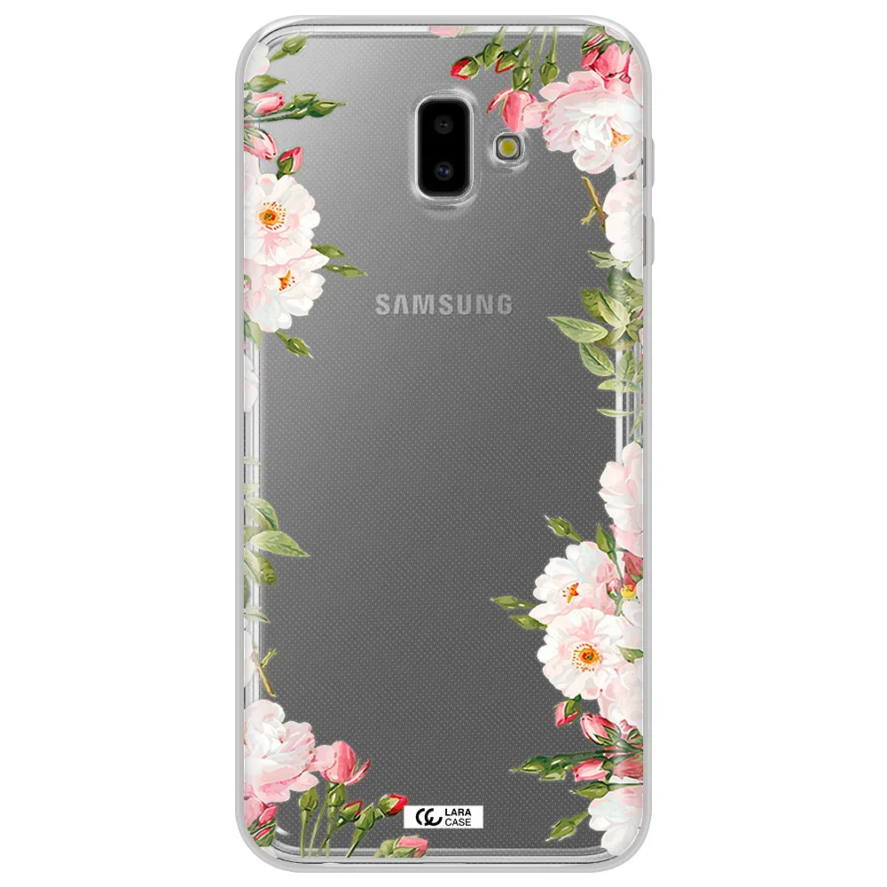 Watercolor Floral Frame Samsung J6 Plus Clear TPU Case