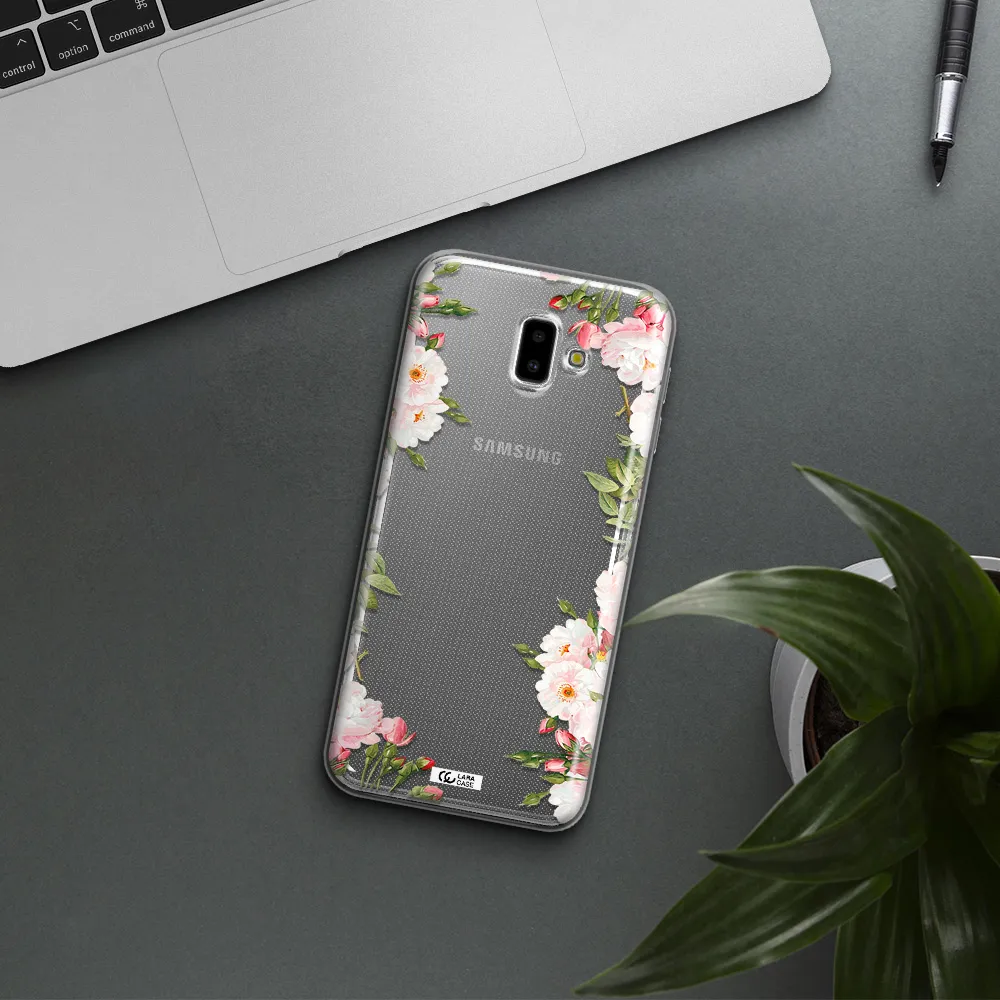 Watercolor Floral Frame Samsung J6 Plus Clear TPU Case