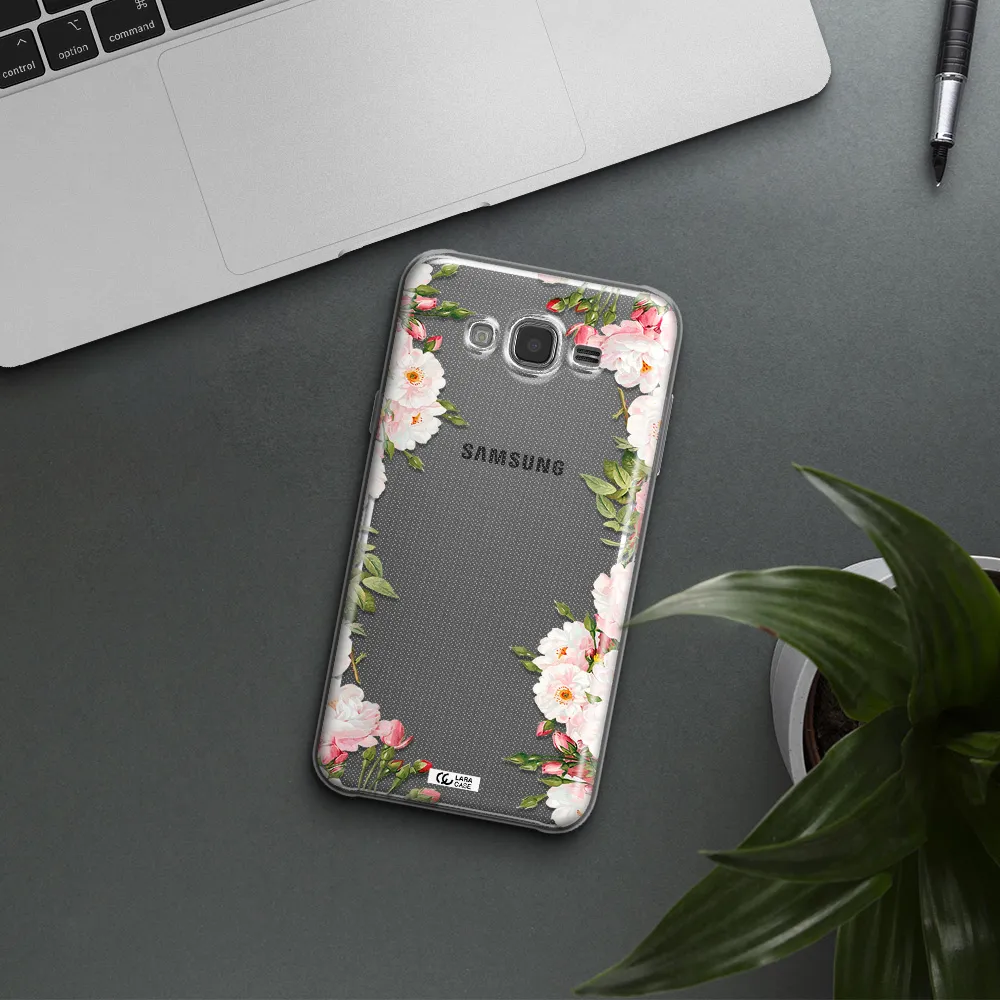 Watercolor Floral Frame Samsung J7 2015 Clear TPU Case