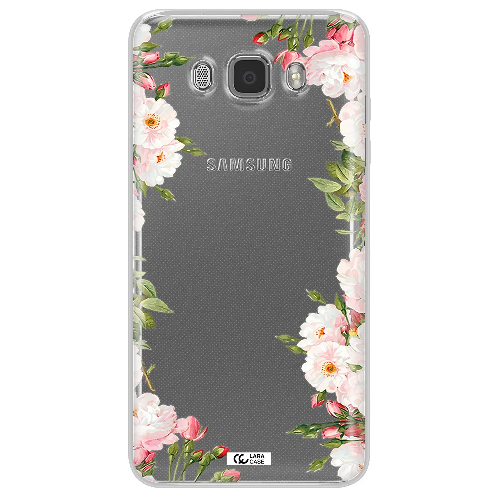 Watercolor Floral Frame Samsung J7 2016 Clear TPU Case