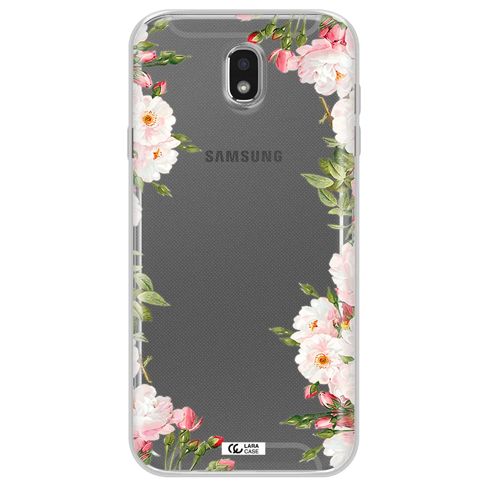 Watercolor Floral Frame Samsung J7 Pro Clear TPU Case