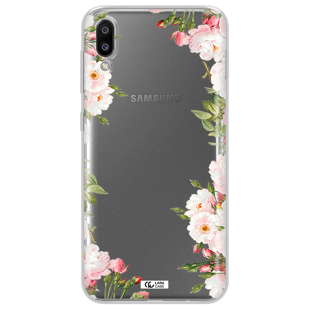 Watercolor Floral Frame Samsung M10 Clear TPU Case