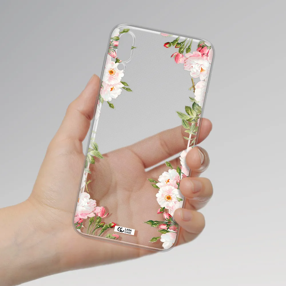Watercolor Floral Frame Samsung M10 Clear TPU Case