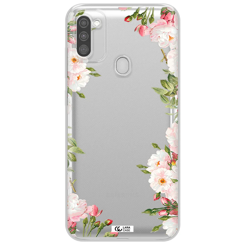 Watercolor Floral Frame Samsung M11 Clear TPU Case