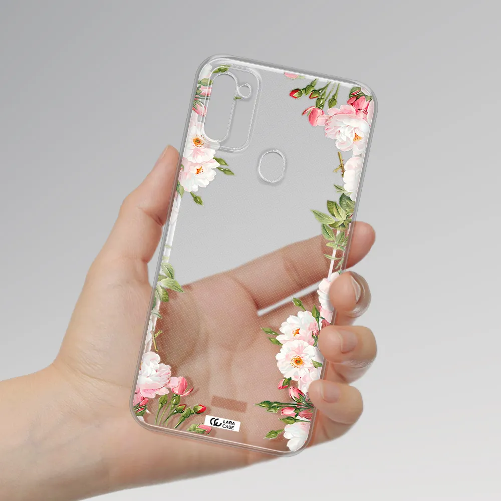 Watercolor Floral Frame Samsung M11 Clear TPU Case