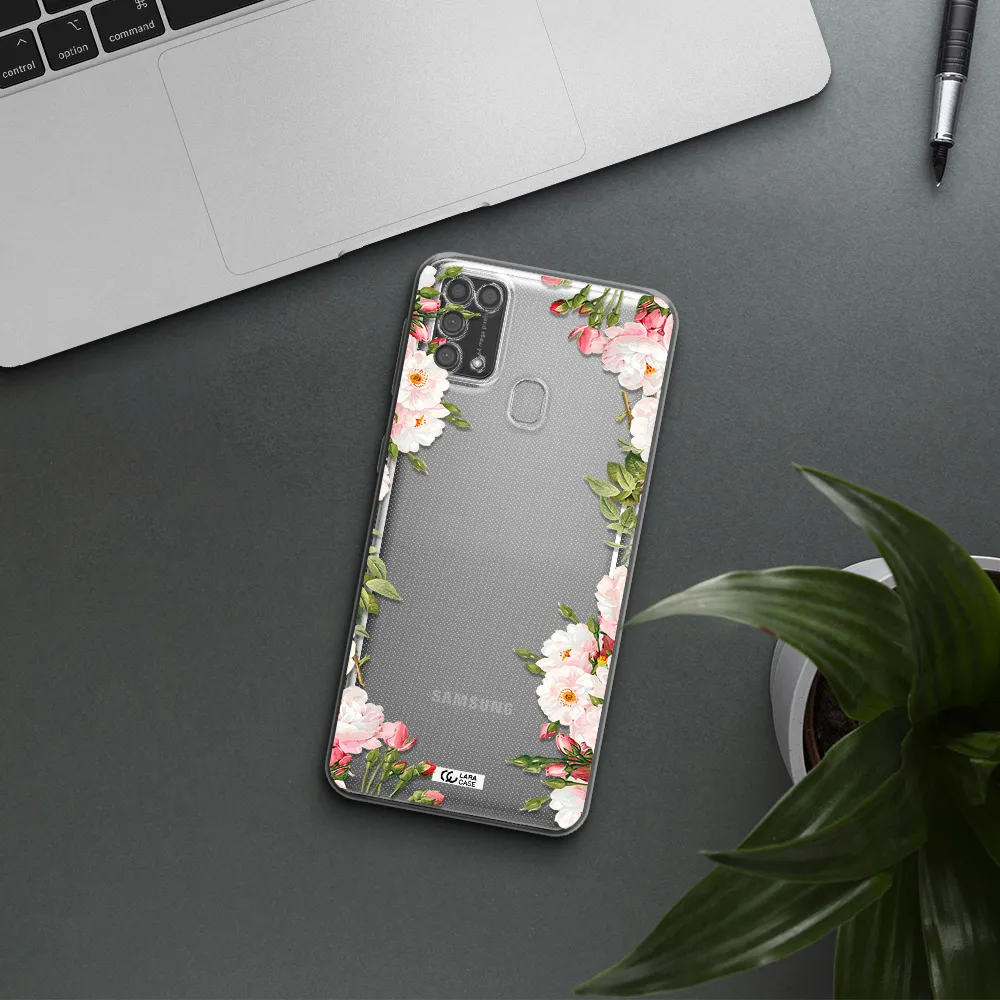 Watercolor Floral Frame Samsung M31 Clear TPU Case
