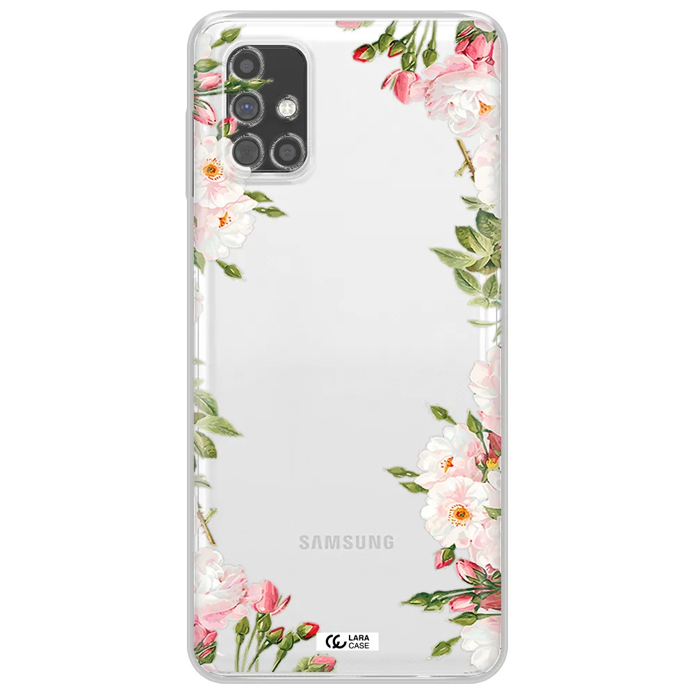 Watercolor Floral Frame Samsung M31S Clear TPU Case