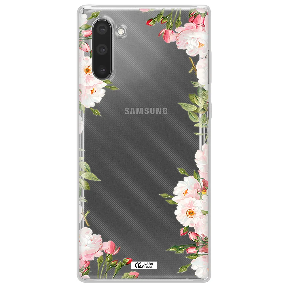 Watercolor Floral Frame Samsung Note 10 Clear TPU Case