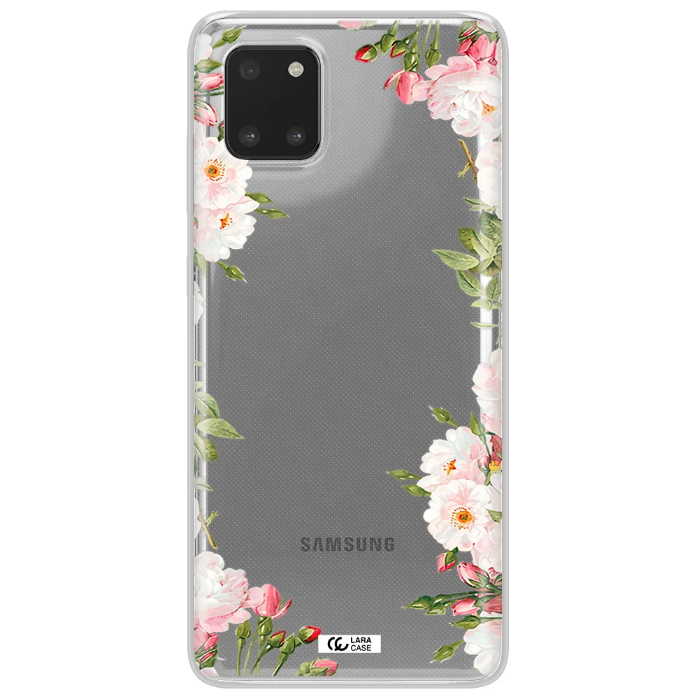 Watercolor Floral Frame Samsung Note 10 Lite Clear TPU Case