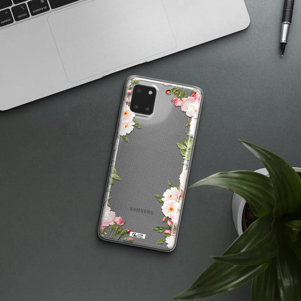 Watercolor Floral Frame Samsung Note 10 Lite Clear TPU Case