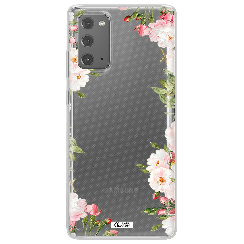 Watercolor Floral Frame Samsung Note 20 Clear TPU Case