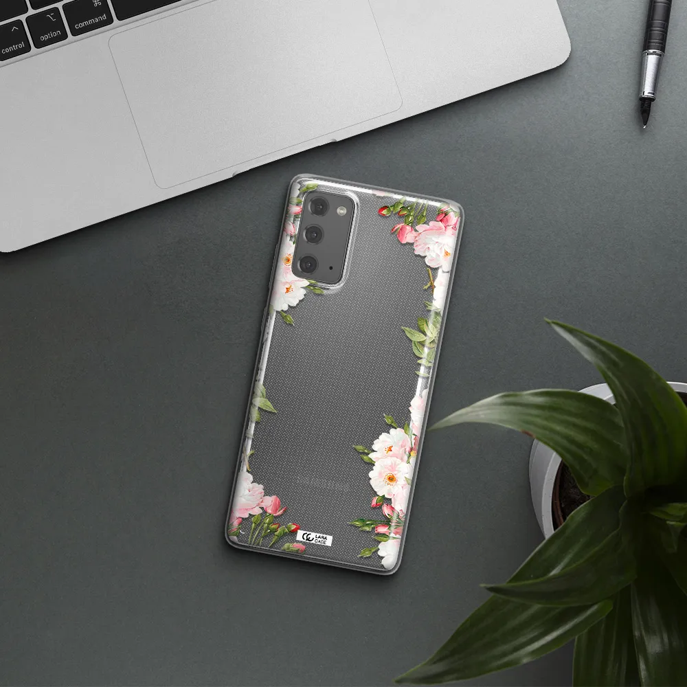 Watercolor Floral Frame Samsung Note 20 Clear TPU Case