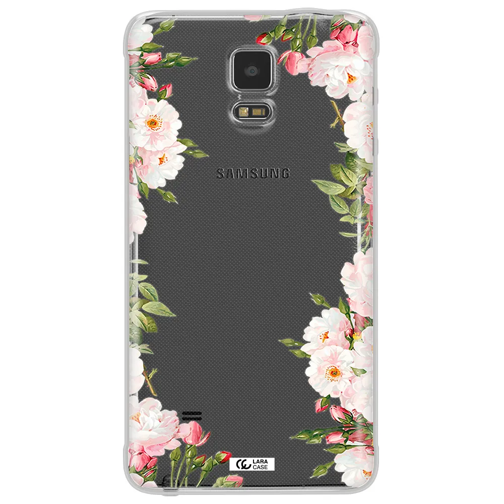 Watercolor Floral Frame Samsung Note 4 Clear TPU Case
