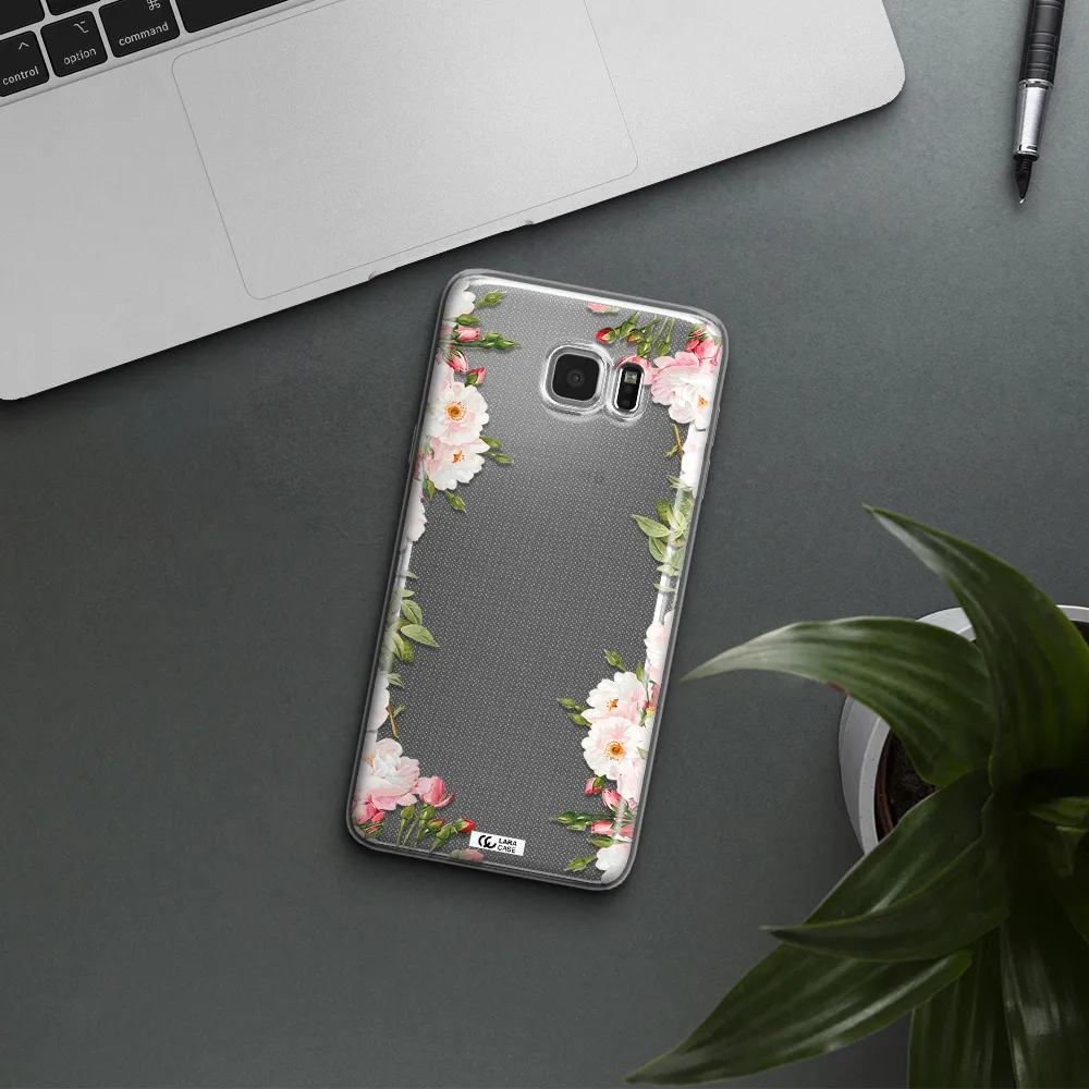 Watercolor Floral Frame Samsung Note 5 Clear TPU Case