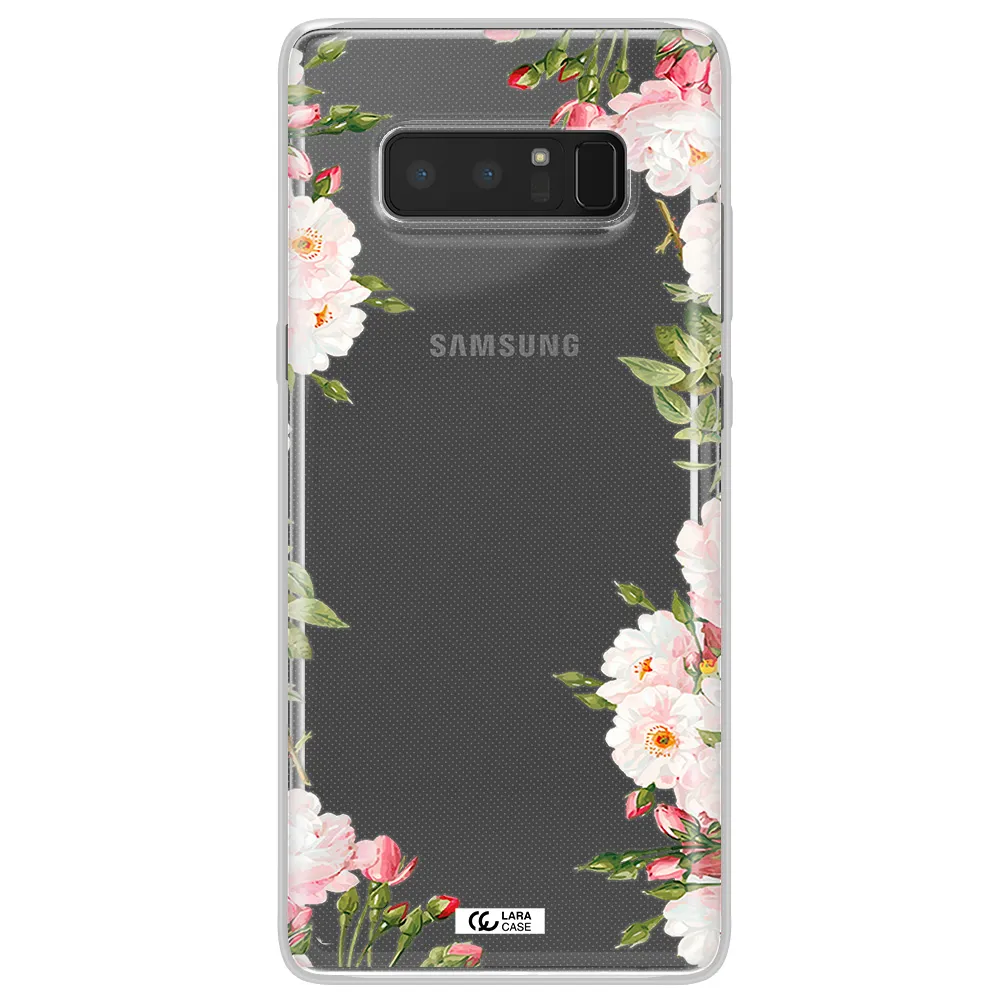 Watercolor Floral Frame Samsung Note 8 Clear TPU Case
