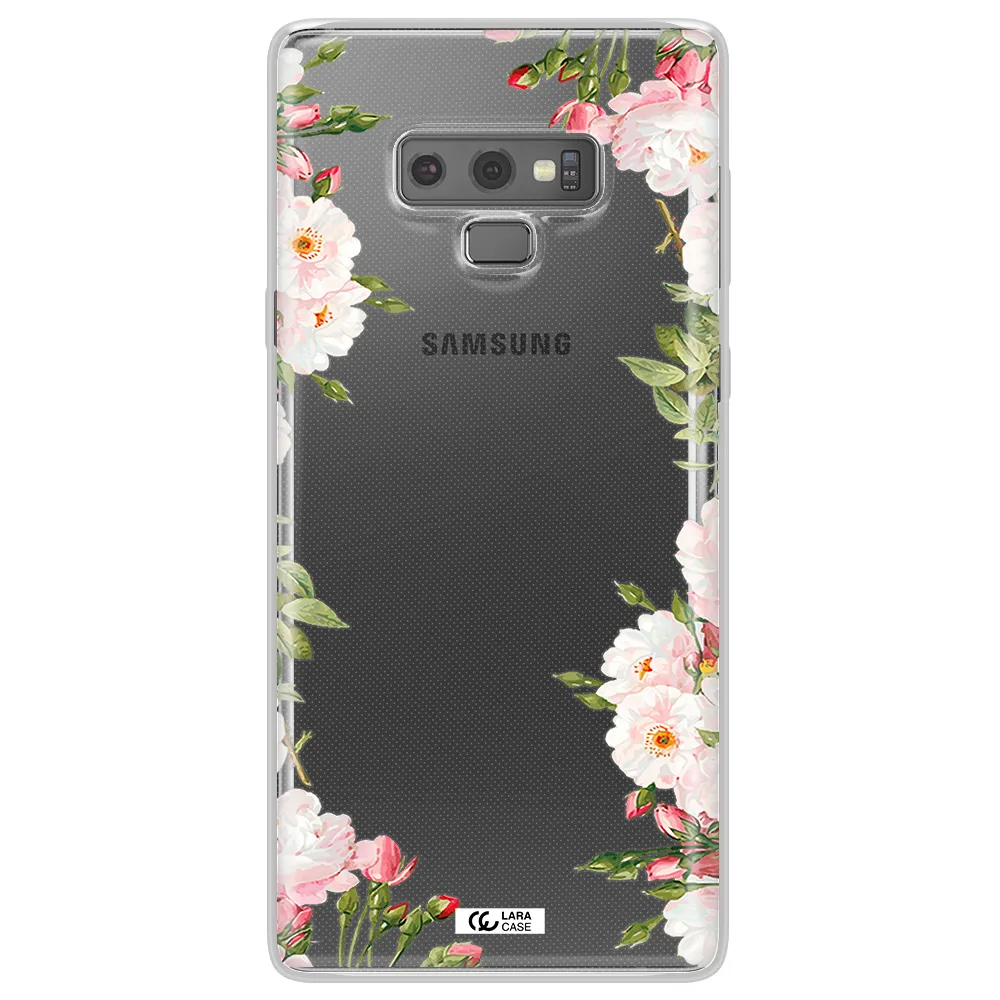 Watercolor Floral Frame Samsung Note 9 Clear TPU Case