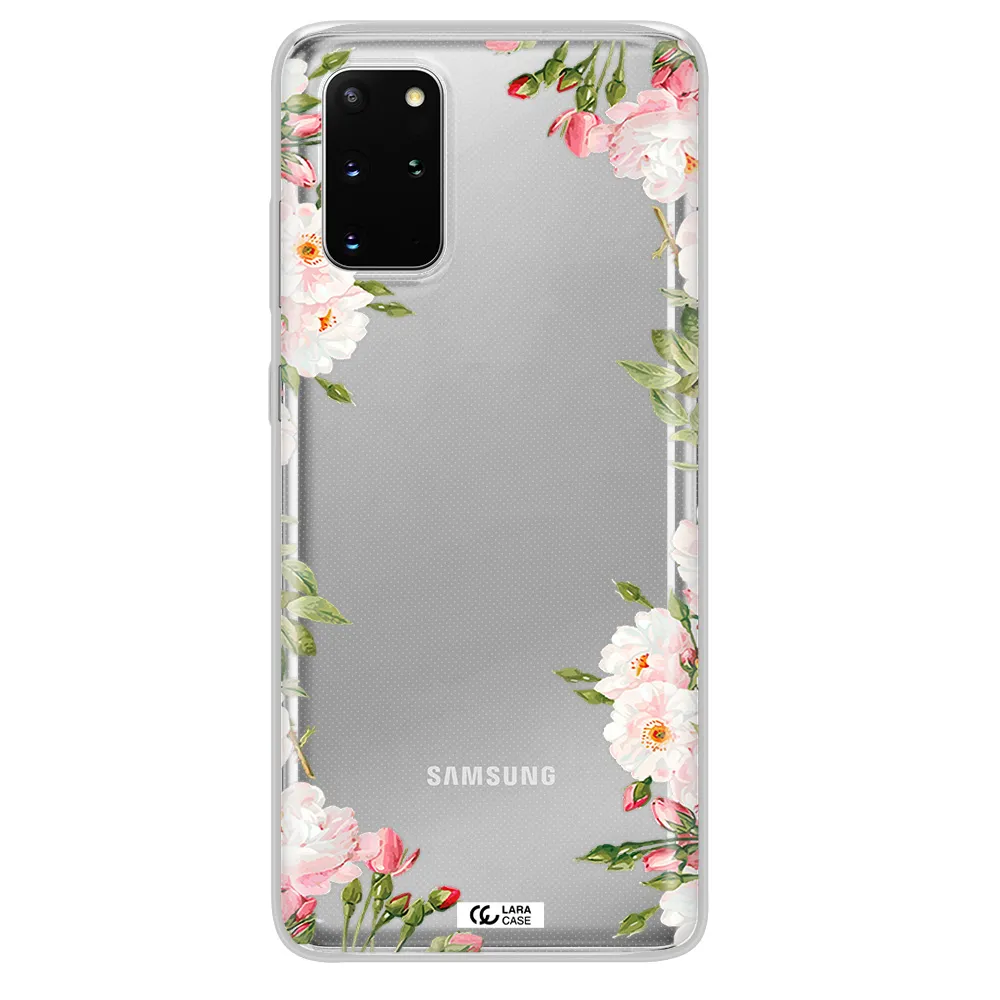 Watercolor Floral Frame Samsung S 20 Plus Clear TPU Case