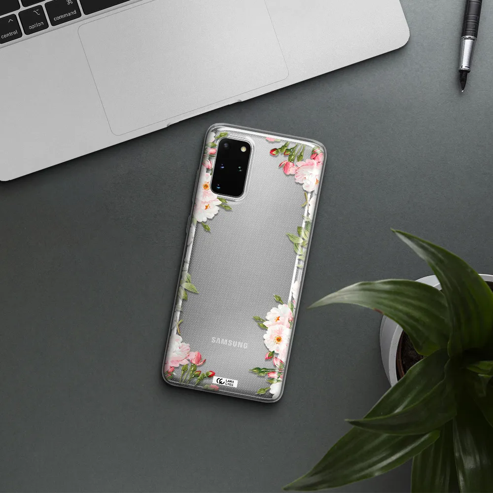 Watercolor Floral Frame Samsung S 20 Plus Clear TPU Case