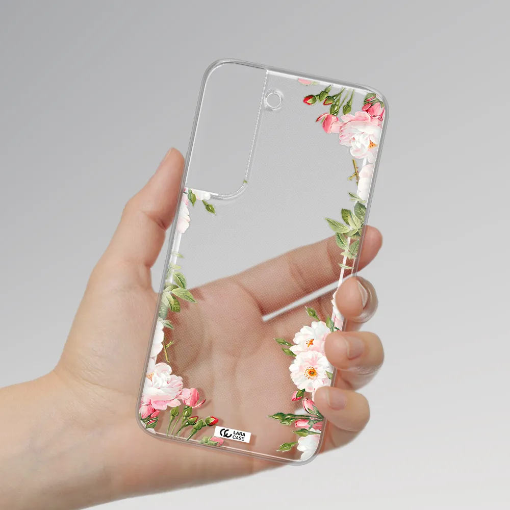 Watercolor Floral Frame Samsung S 22 Clear TPU Case