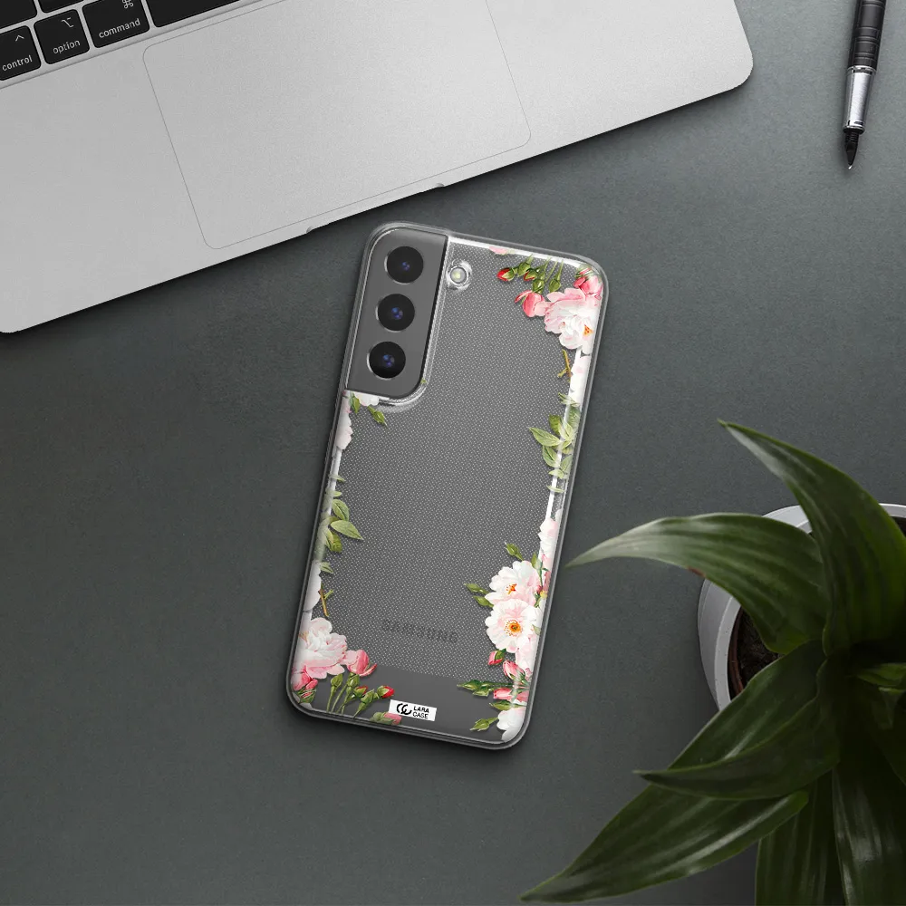 Watercolor Floral Frame Samsung S 22 Clear TPU Case