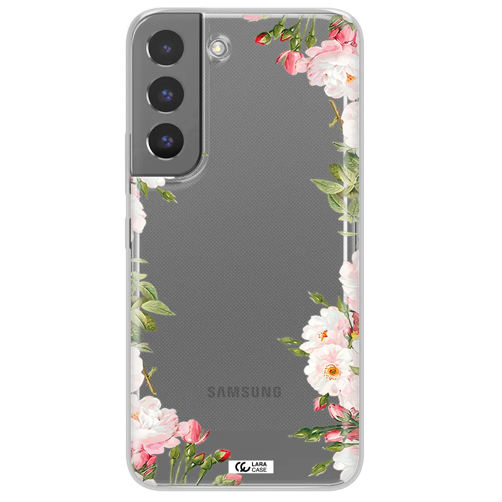 Watercolor Floral Frame Samsung S 22 Plus Clear TPU Case