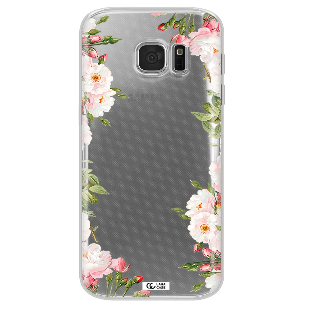 Watercolor Floral Frame Samsung S 7 Clear TPU Case