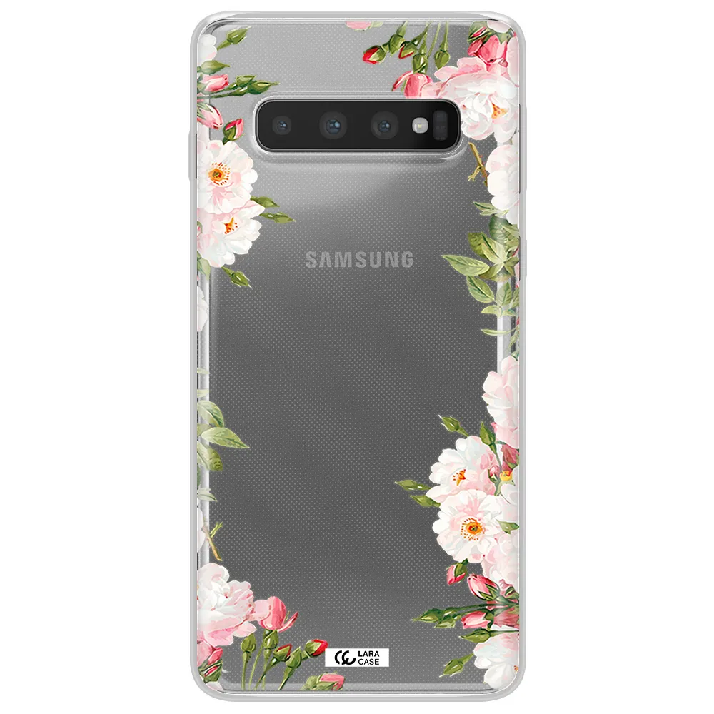 Watercolor Floral Frame Samsung S10 Plus Clear TPU Case