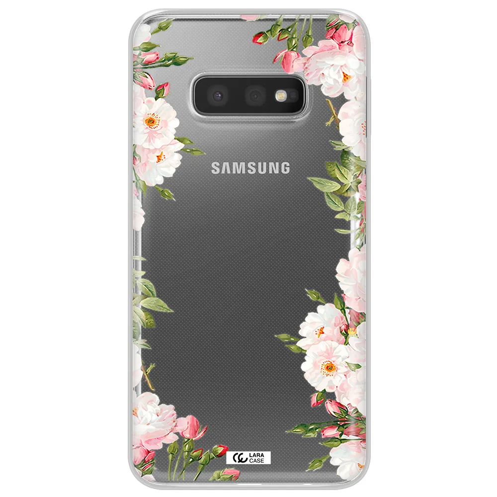 Watercolor Floral Frame Samsung S10e Clear TPU Case