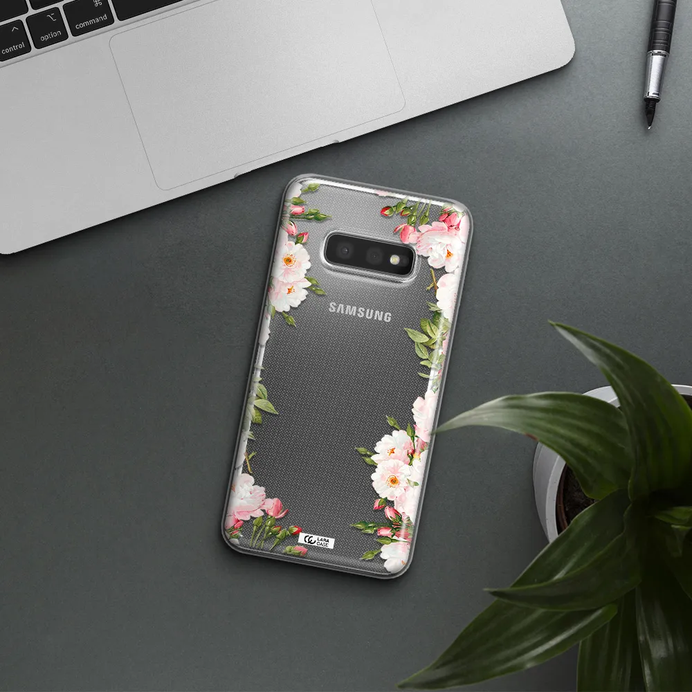 Watercolor Floral Frame Samsung S10e Clear TPU Case