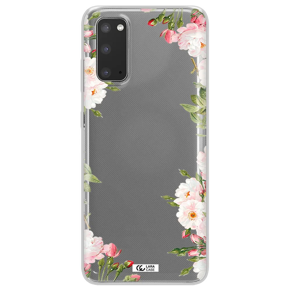 Watercolor Floral Frame Samsung S20 Clear TPU Case