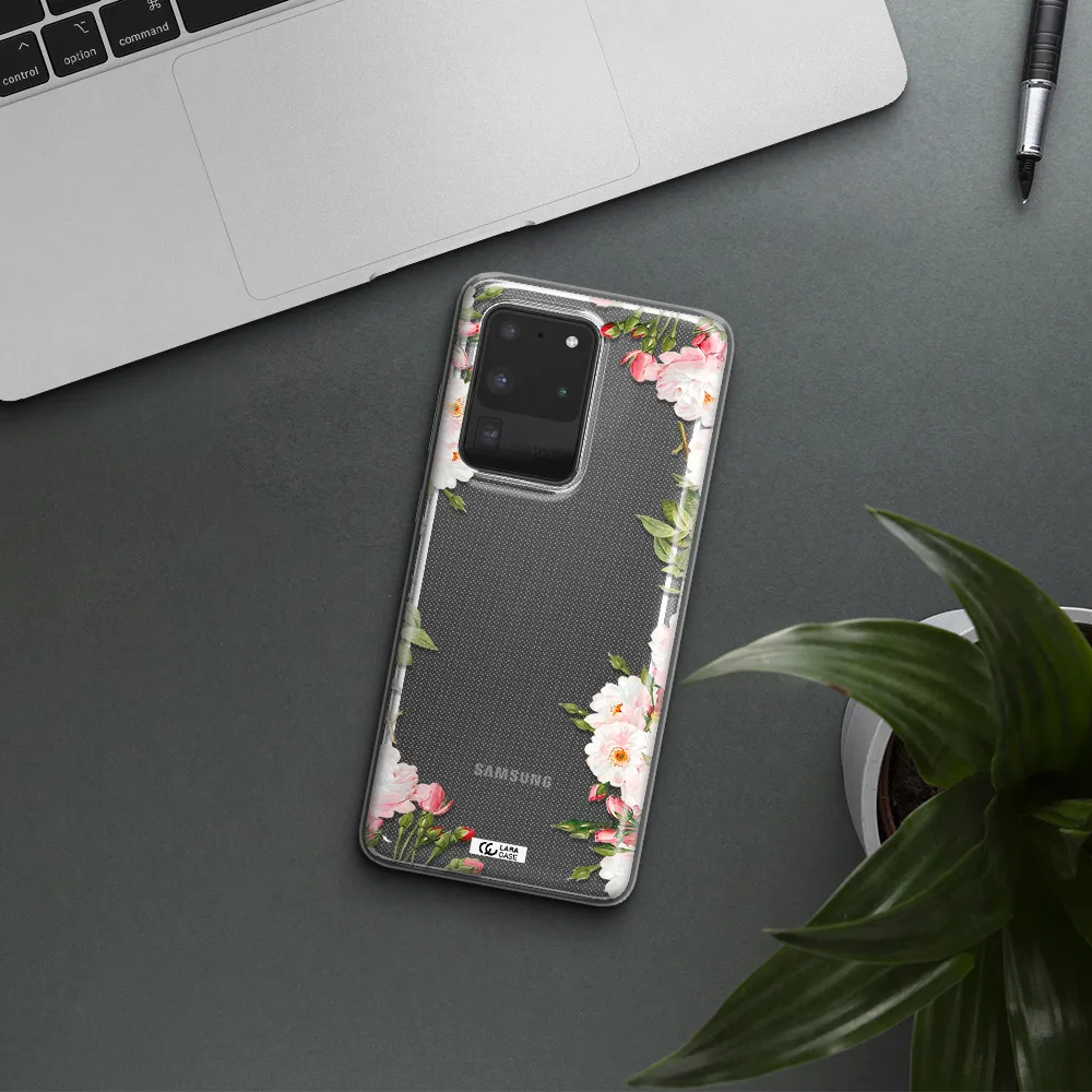 Watercolor Floral Frame Samsung S20 Ultra Clear TPU Case