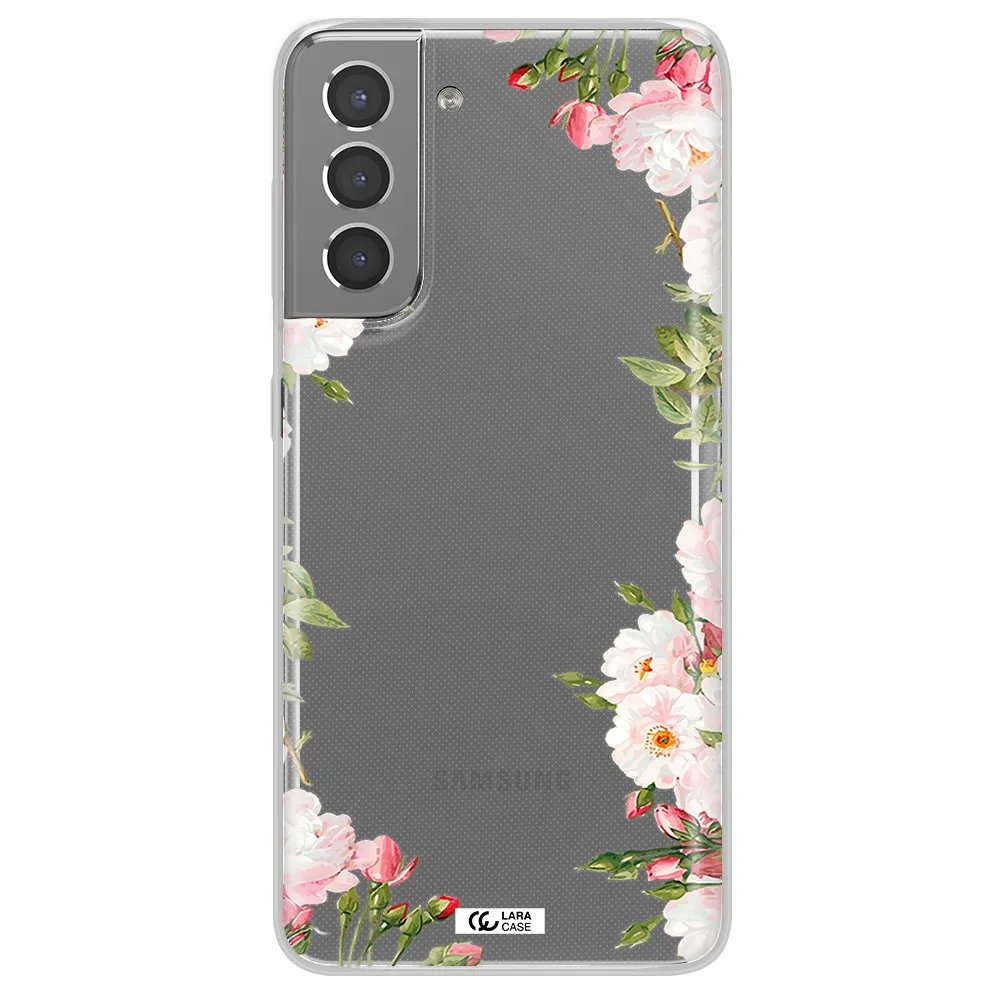 Watercolor Floral Frame Samsung S21 Clear TPU Case