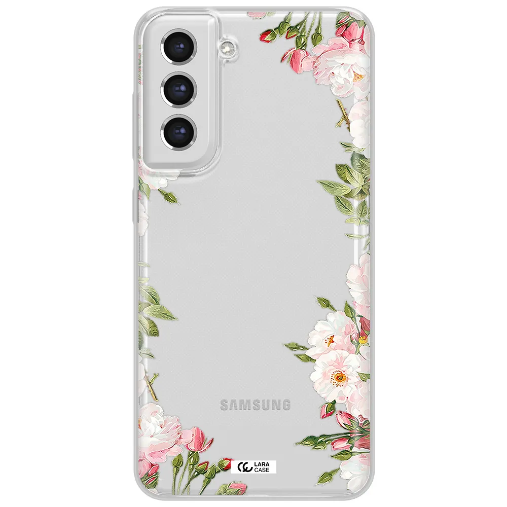 Watercolor Floral Frame Samsung S21 Fe Clear Tpu Case