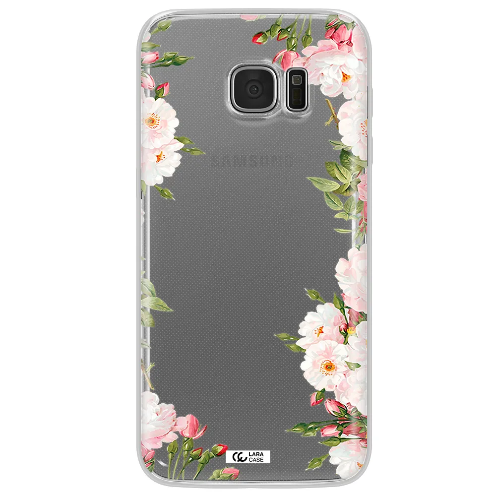 Watercolor Floral Frame Samsung S7 Edge Clear TPU Case