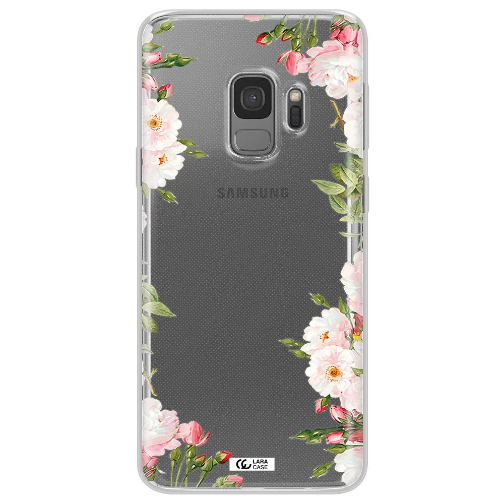Watercolor Floral Frame Samsung S9 Clear TPU Case