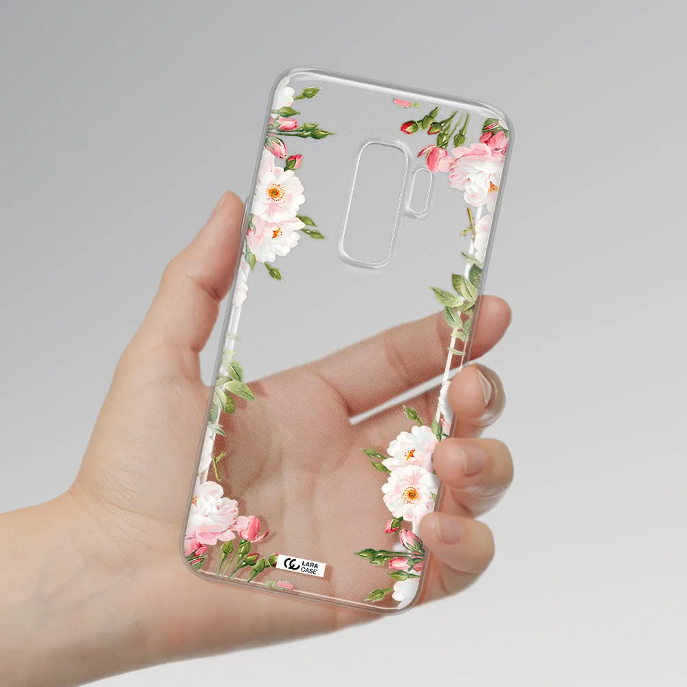 Watercolor Floral Frame Samsung S9 Plus Clear TPU Case