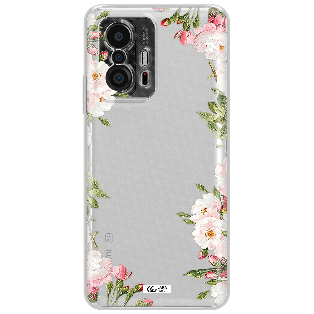 Watercolor Floral Frame Xiaomi 11T Clear Tpu Case