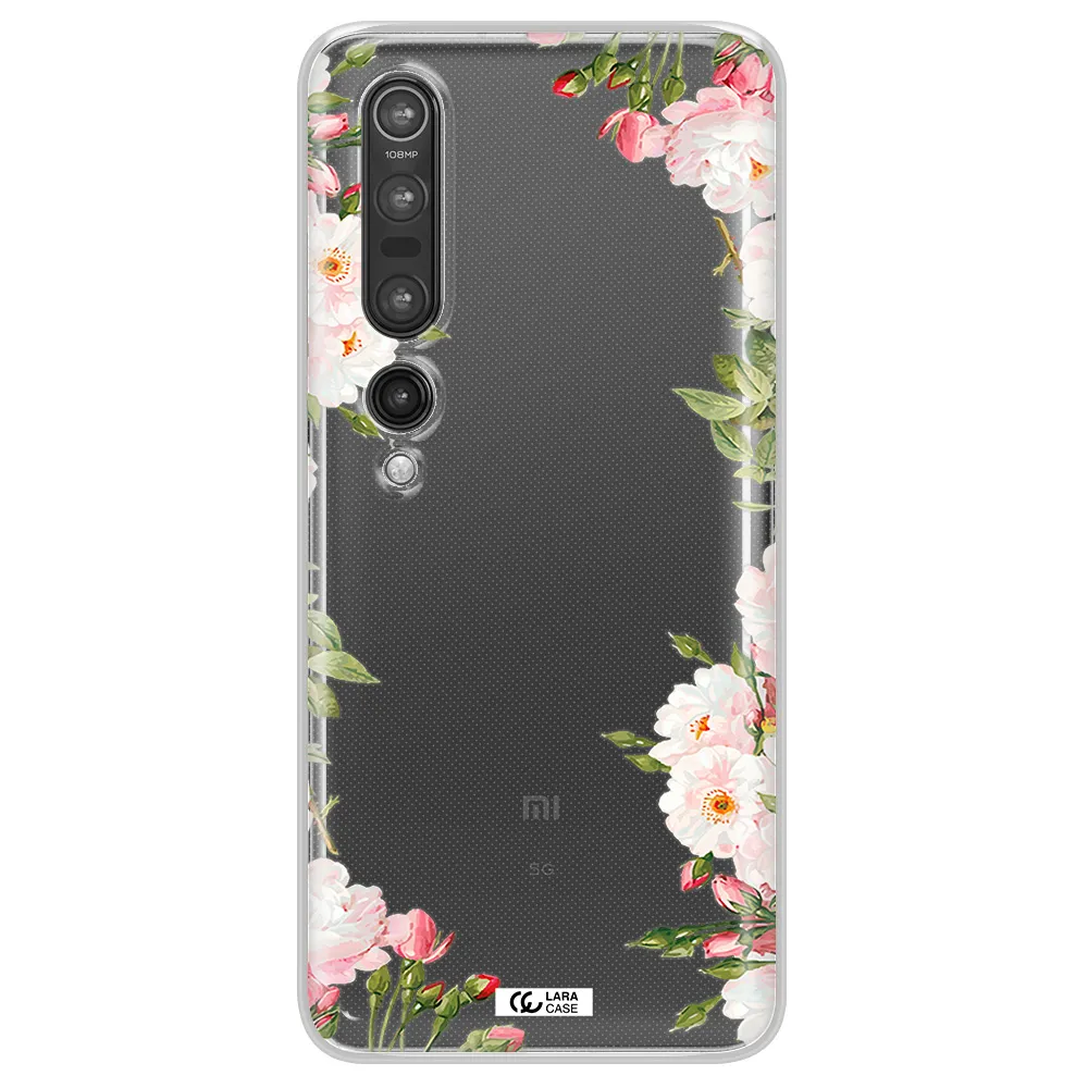 Watercolor Floral Frame Xiaomi Mi 10 Pro Clear TPU Case