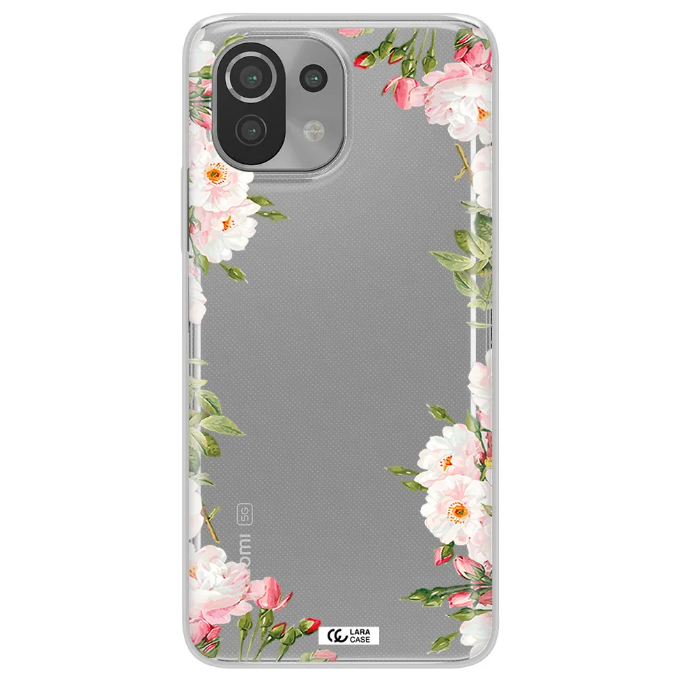 Watercolor Floral Frame Xiaomi Mi 11 Lite Clear TPU Case