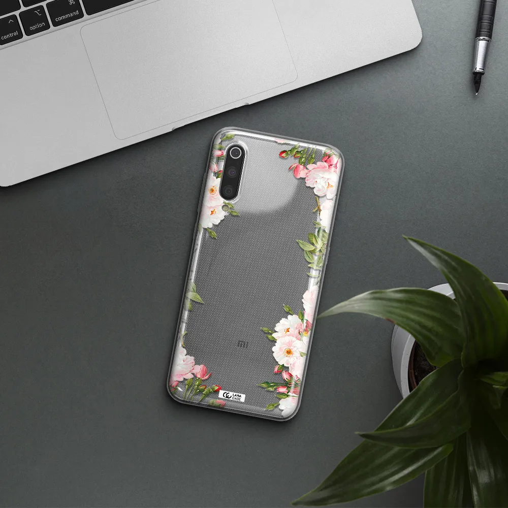 Watercolor Floral Frame Xiaomi Mi 9 Clear TPU Case