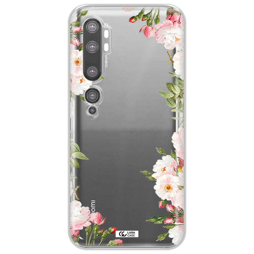 Watercolor Floral Frame Xiaomi Mi Note 10 Clear TPU Case