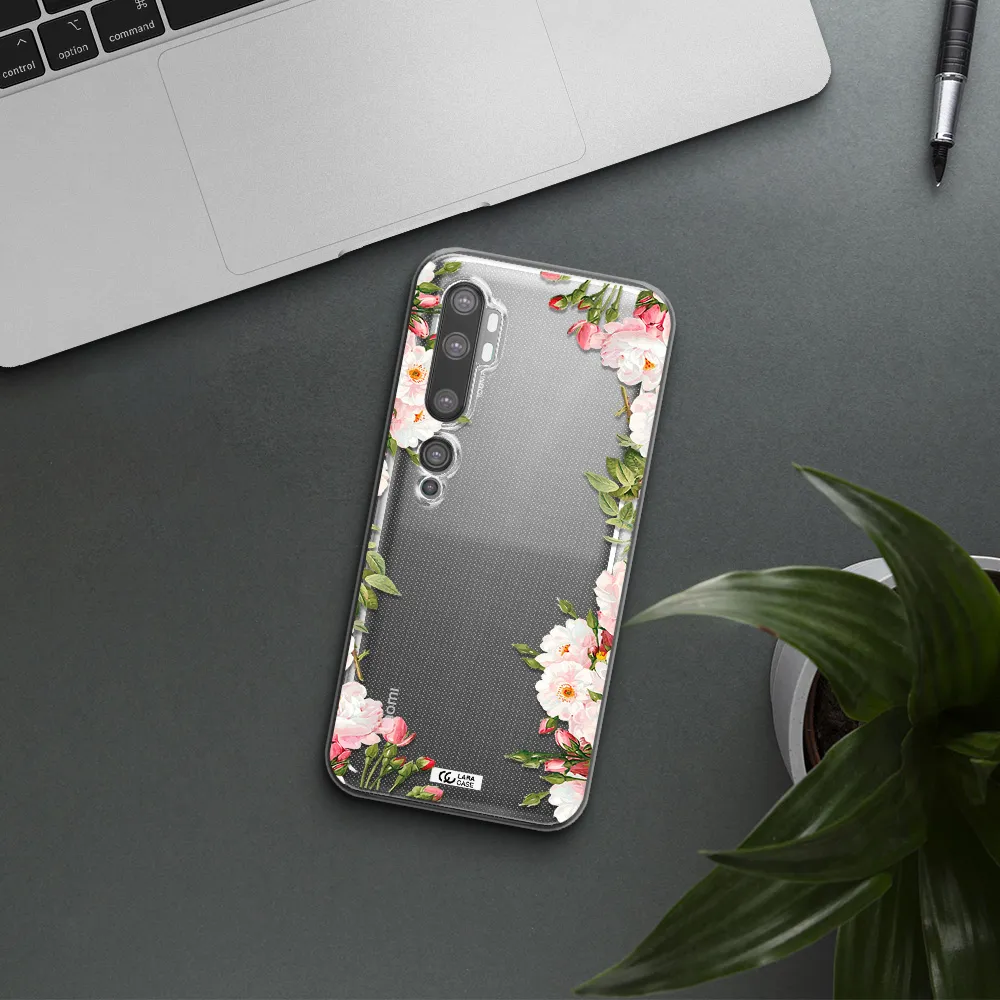 Watercolor Floral Frame Xiaomi Mi Note 10 Clear TPU Case