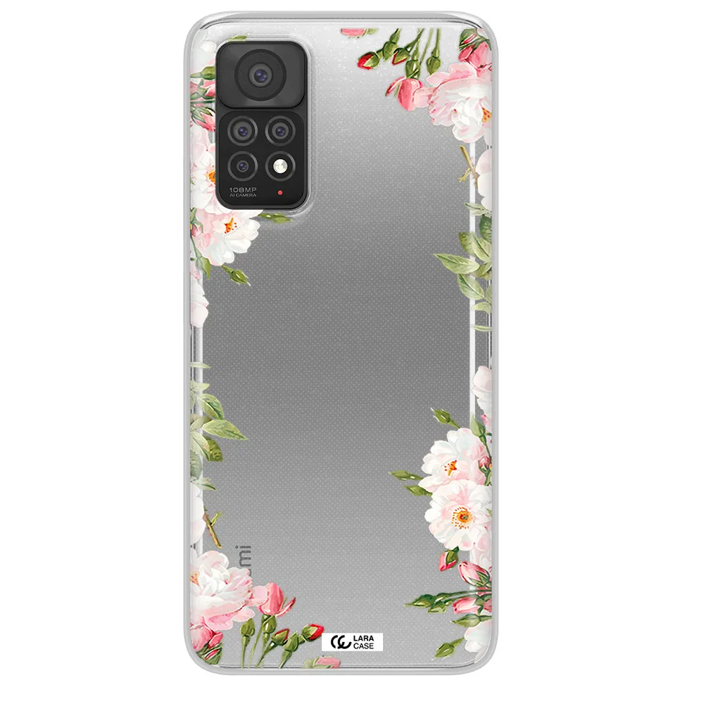 Watercolor Floral Frame Xiaomi Note 11 Pro Clear TPU Case