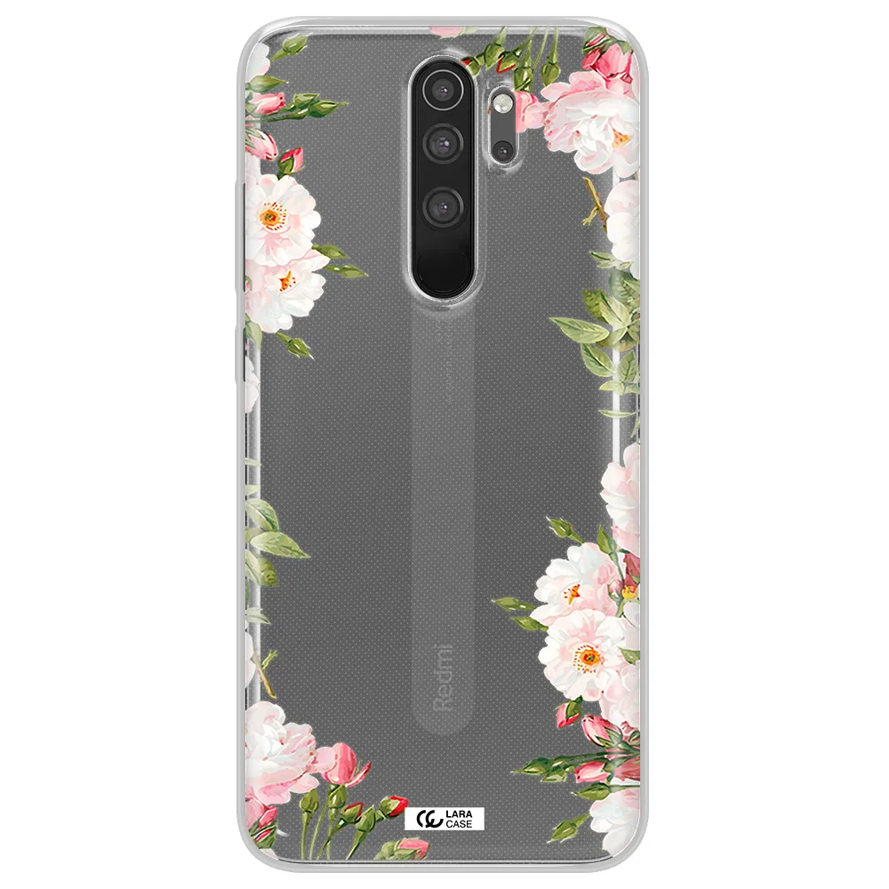 Watercolor Floral Frame Xiaomi Note 8 Pro Clear TPU Case