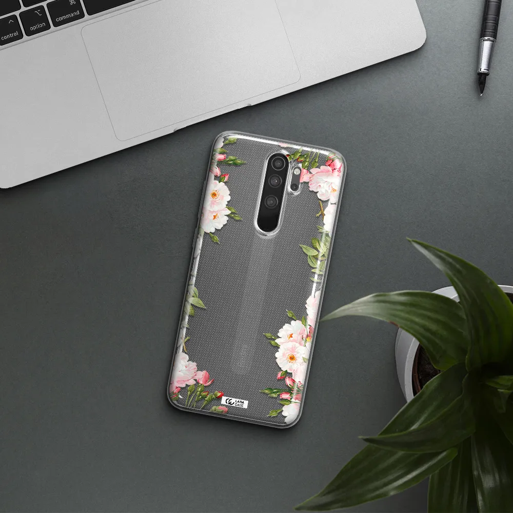 Watercolor Floral Frame Xiaomi Note 8 Pro Clear TPU Case