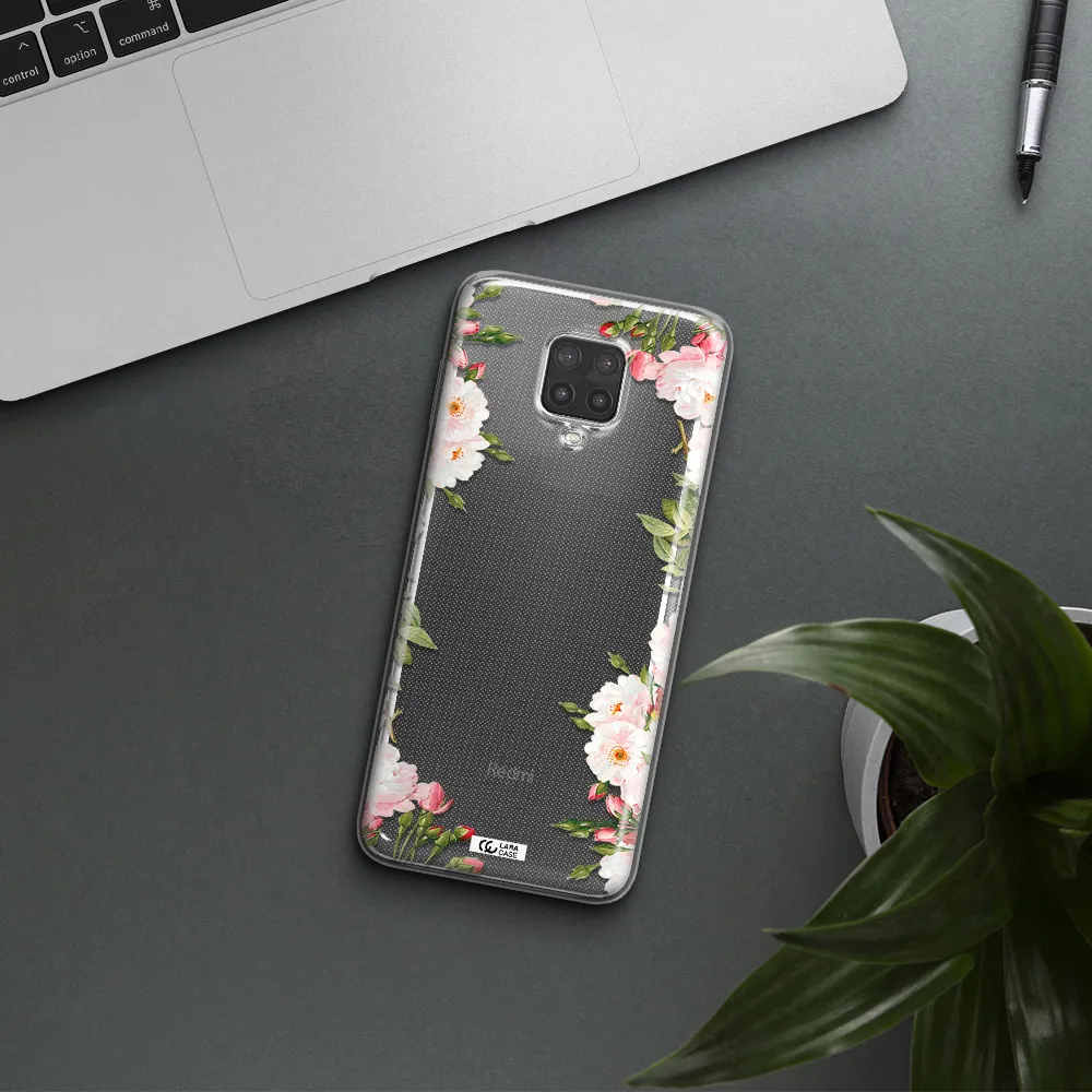 Watercolor Floral Frame Xiaomi Note 9 Pro Clear TPU Case