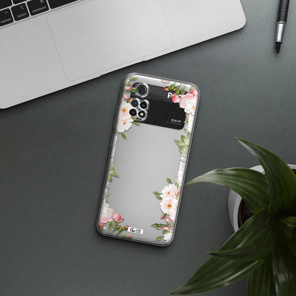 Watercolor Floral Frame Xiaomi Poco M4 Pro 4G Clear Tpu Case