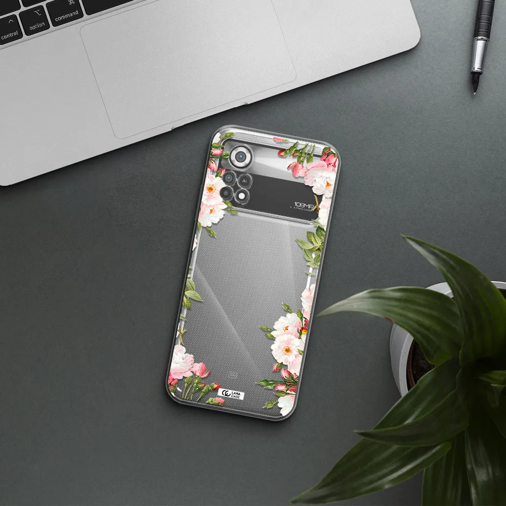 Watercolor Floral Frame Xiaomi Poco X4 Pro Clear TPU Case