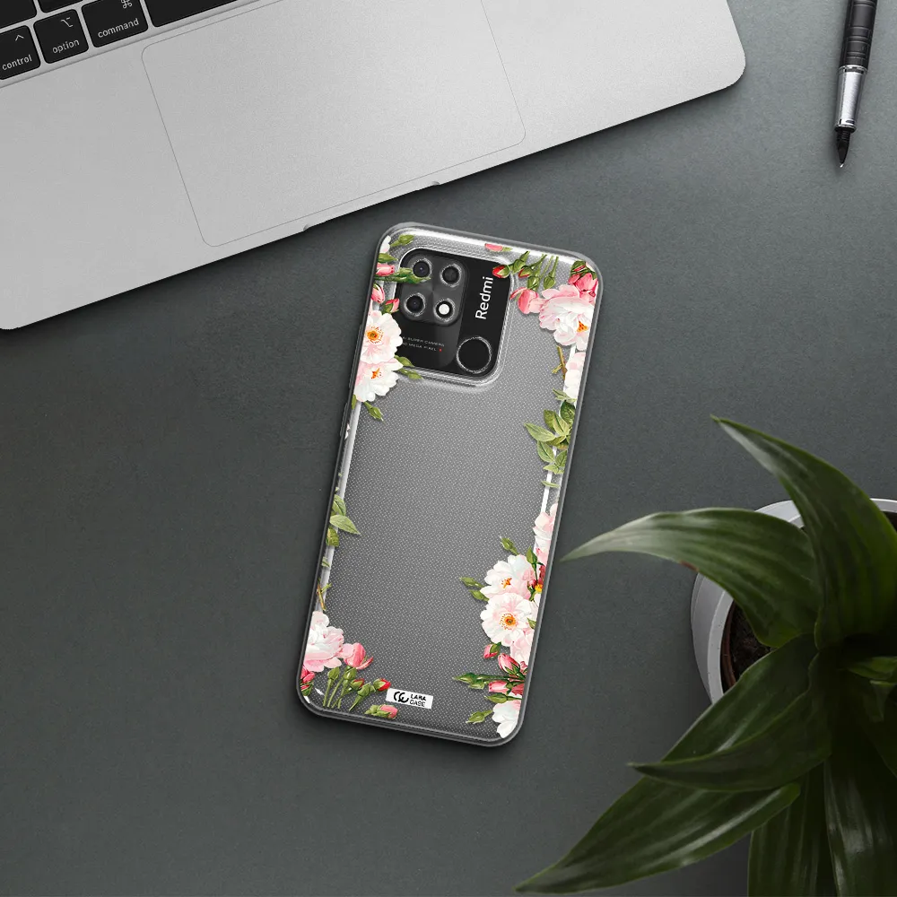 Watercolor Floral Frame Xiaomi Redmi 10C Clear TPU Case