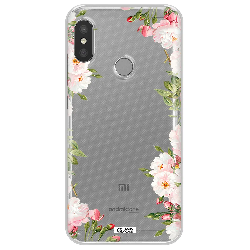 Watercolor Floral Frame Xiaomi Redmi 6 Pro Clear TPU Case